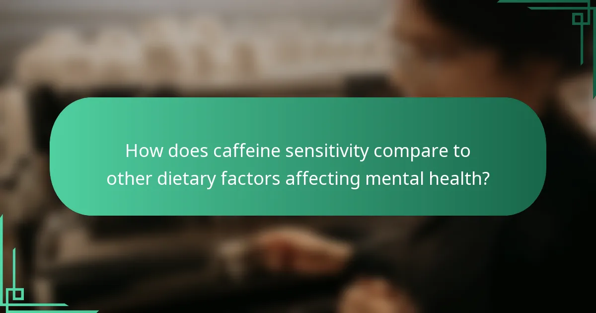 How does caffeine sensitivity compare to other dietary factors affecting mental health?
